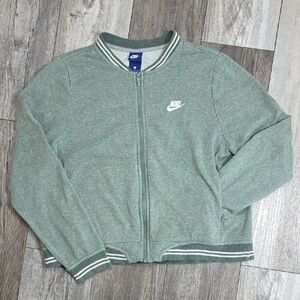 Nike | Vintage Inspired, Varsity, Track Style Cotton Blend, Zip-Up Sweater